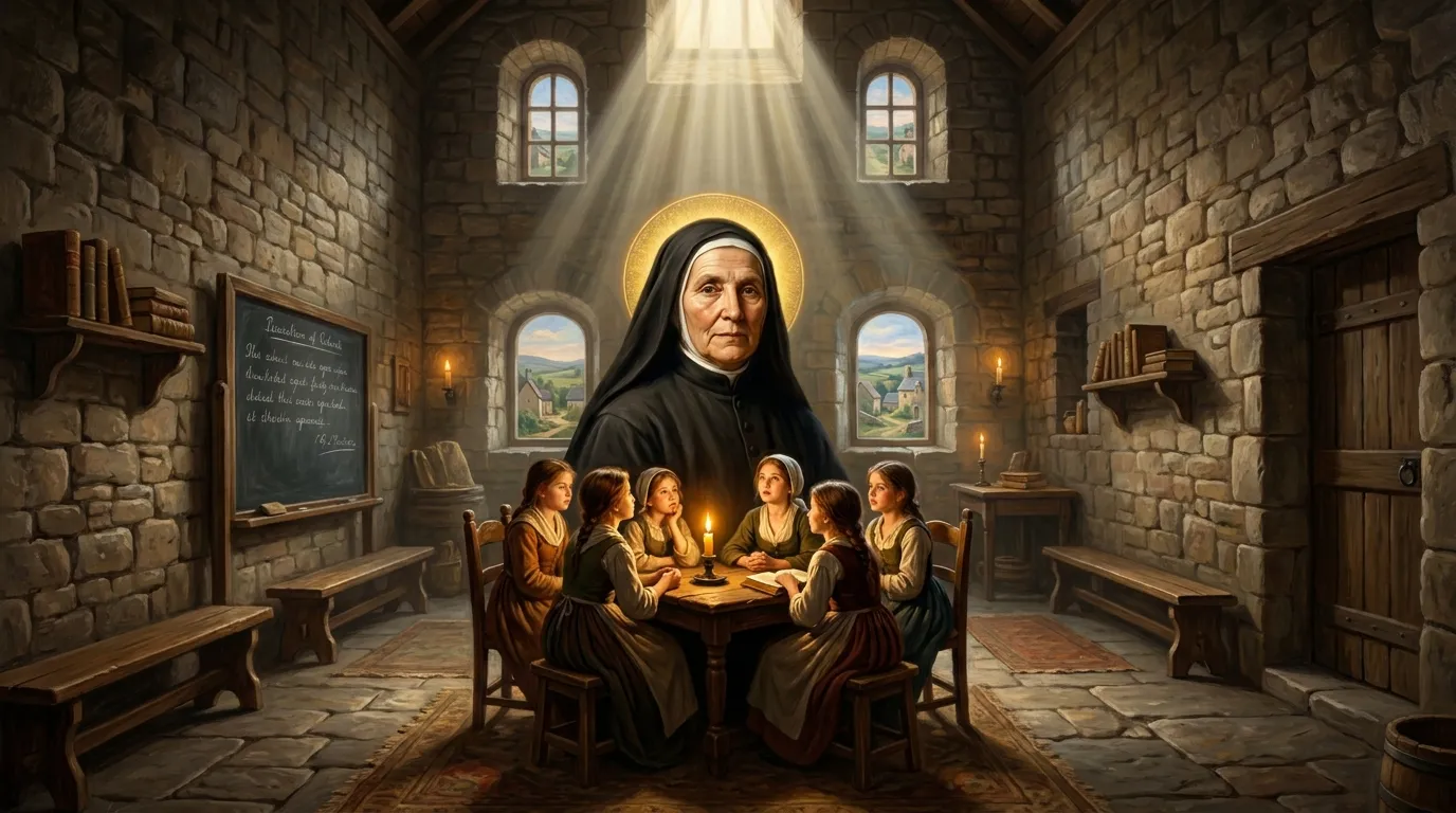 Portrait de sainte Marie-Émilie de Rodat, fondatrice de la Sainte-Famille, XIXe siècle