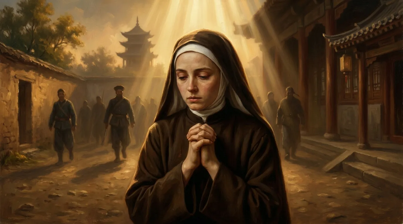 Portrait de sainte Marie-Hermine de Jésus, martyre franciscaine en Chine, 1900