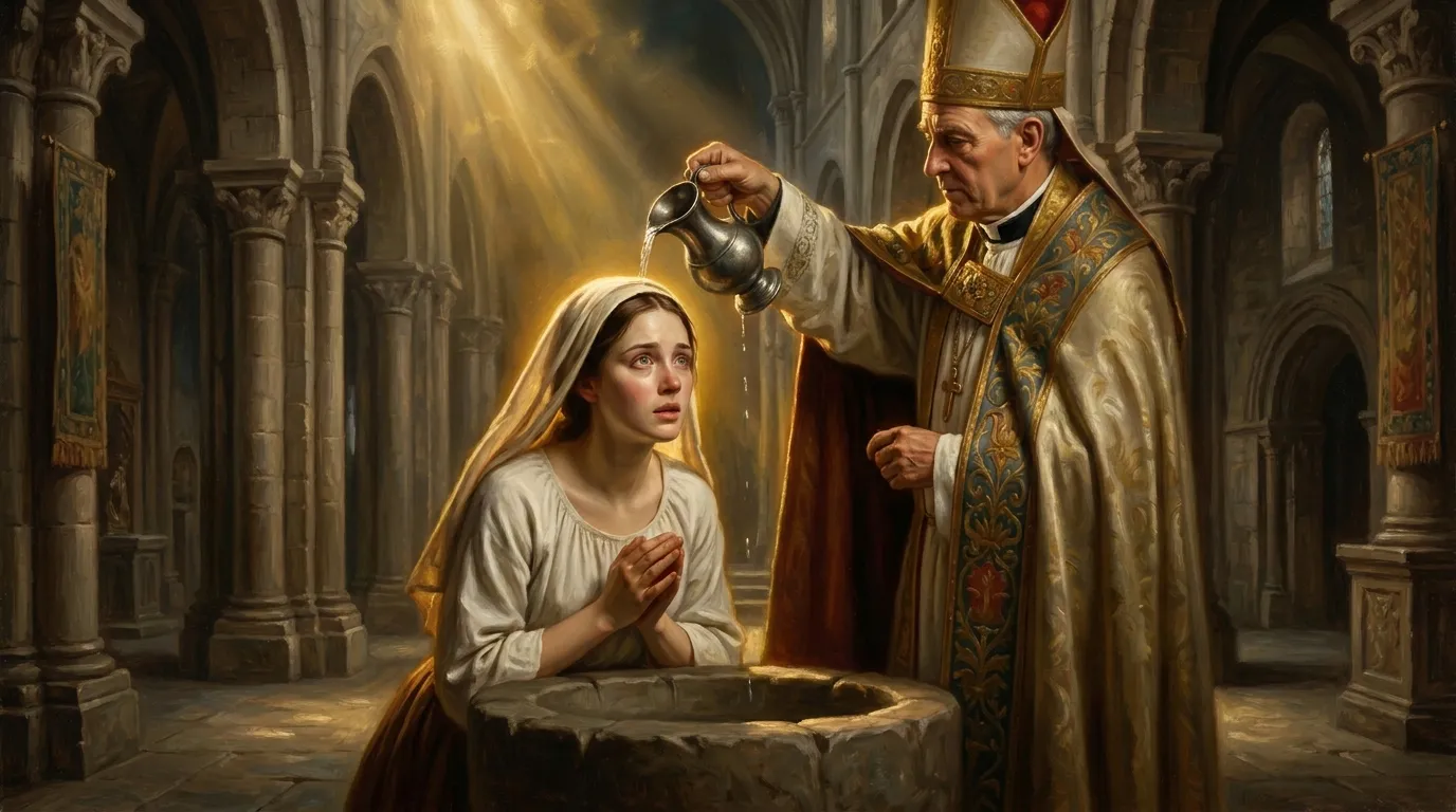 Portrait de sainte Odile, abbesse alsacienne du VIIe siècle, patronne de l'Alsace