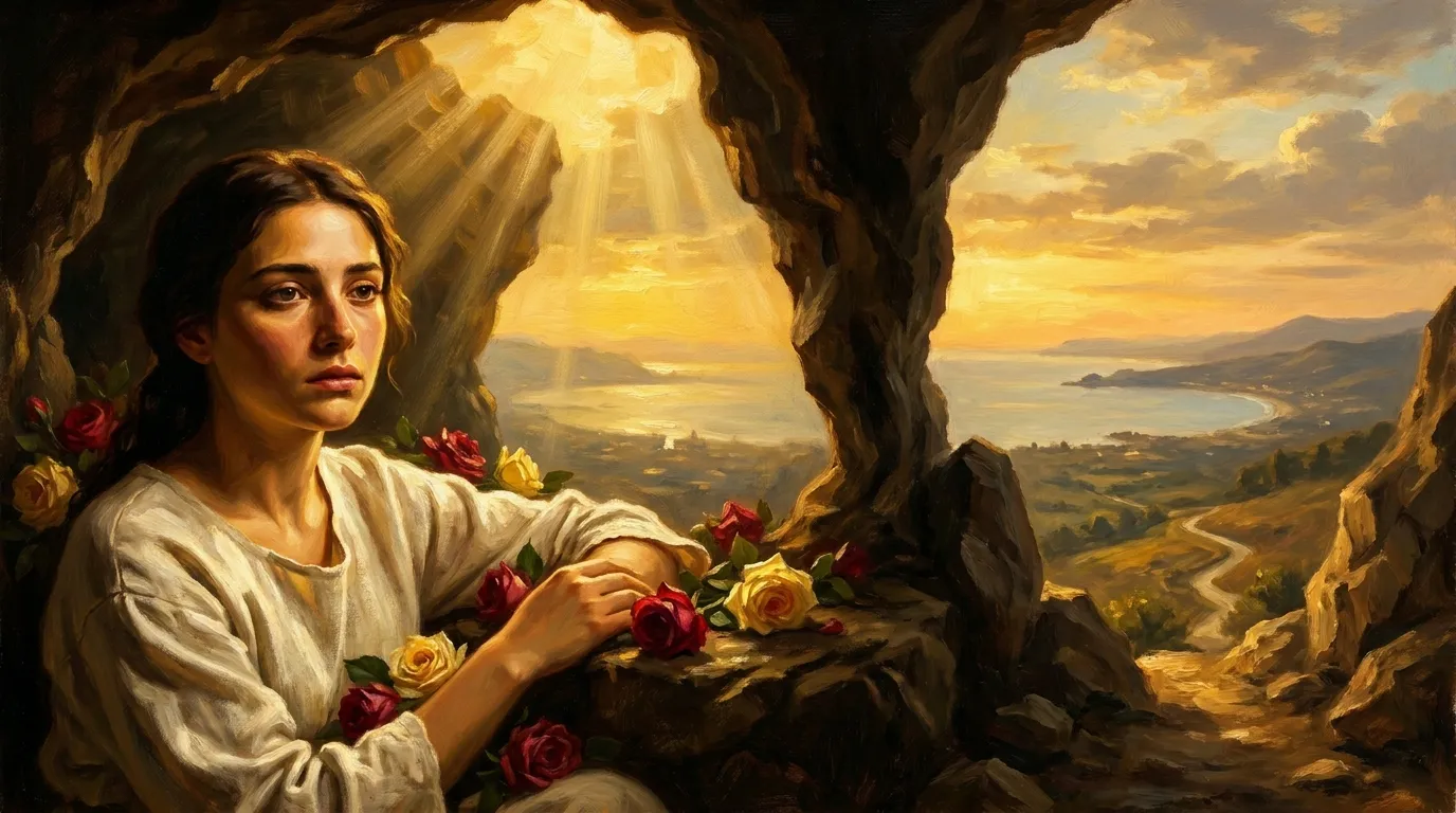 Portrait de sainte Rosalie de Palerme, ermite et patronne de la Sicile, XIIe siècle