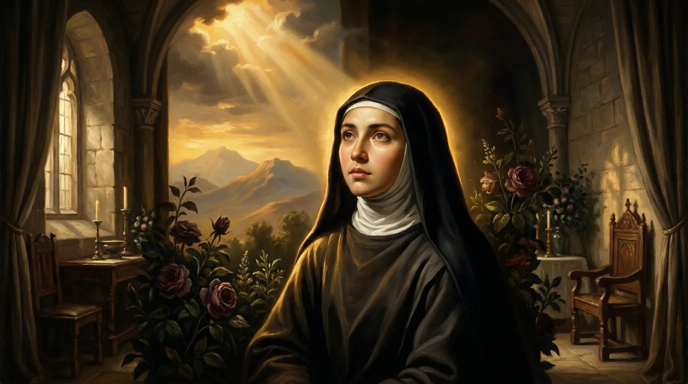 Portrait de sainte Rose de Lima, première sainte d'Amérique, XVIIe siècle