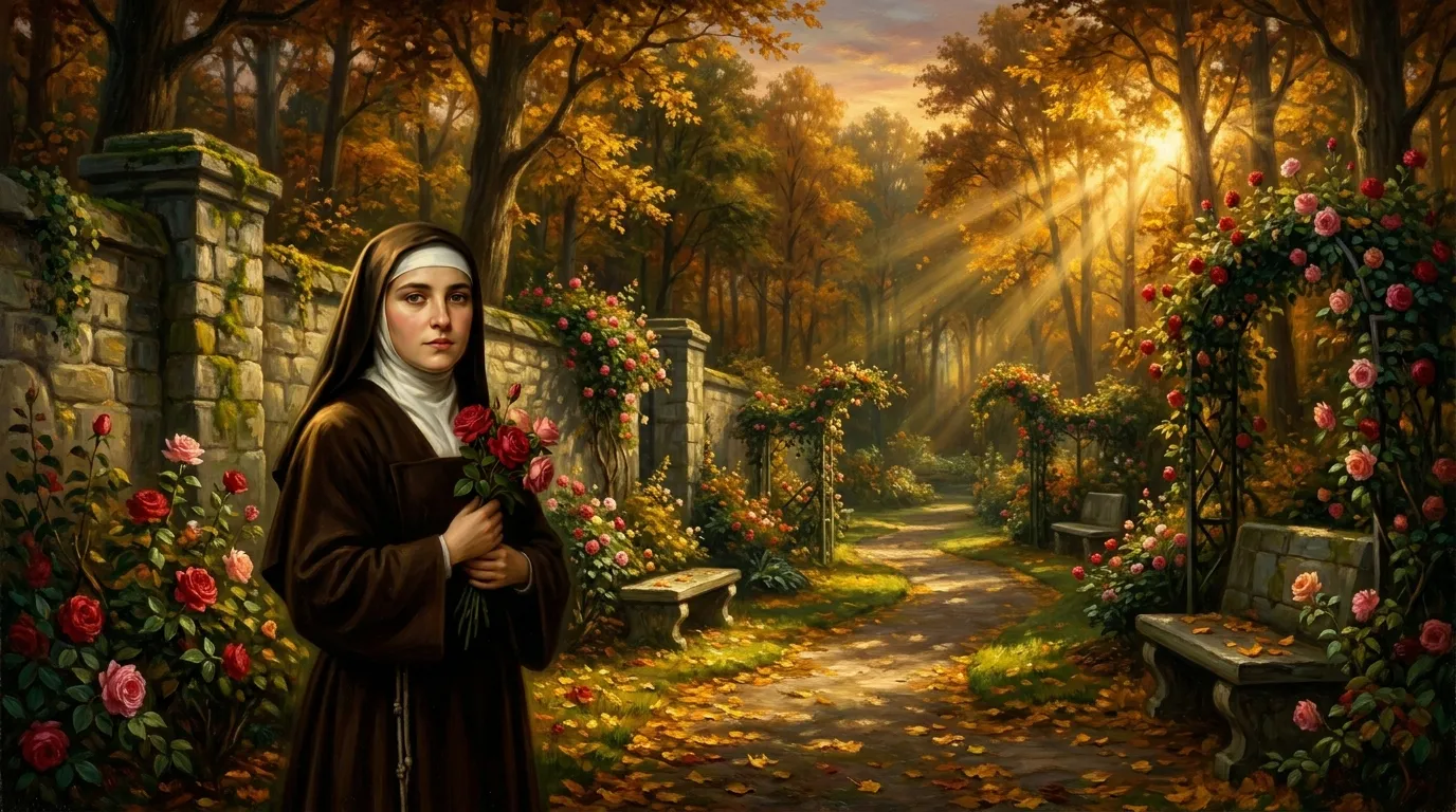 Portrait de sainte Thérèse de l'Enfant-Jésus, carmélite normande XIXe, docteur de l'Église