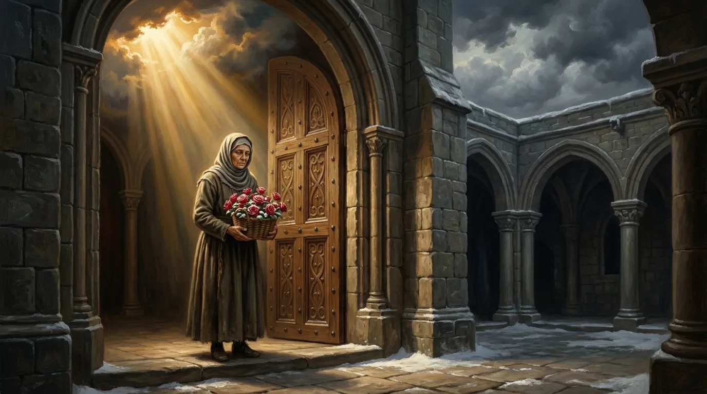 Portrait de sainte Zita de Lucques, patronne des servantes, XIIIe siècle