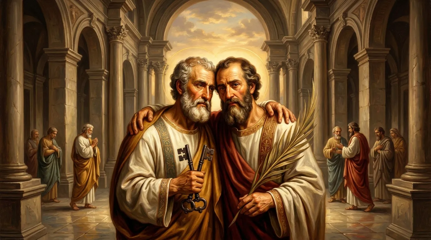 Portrait de saints Corneille et Cyprien, évêques martyrs du IIIe siècle