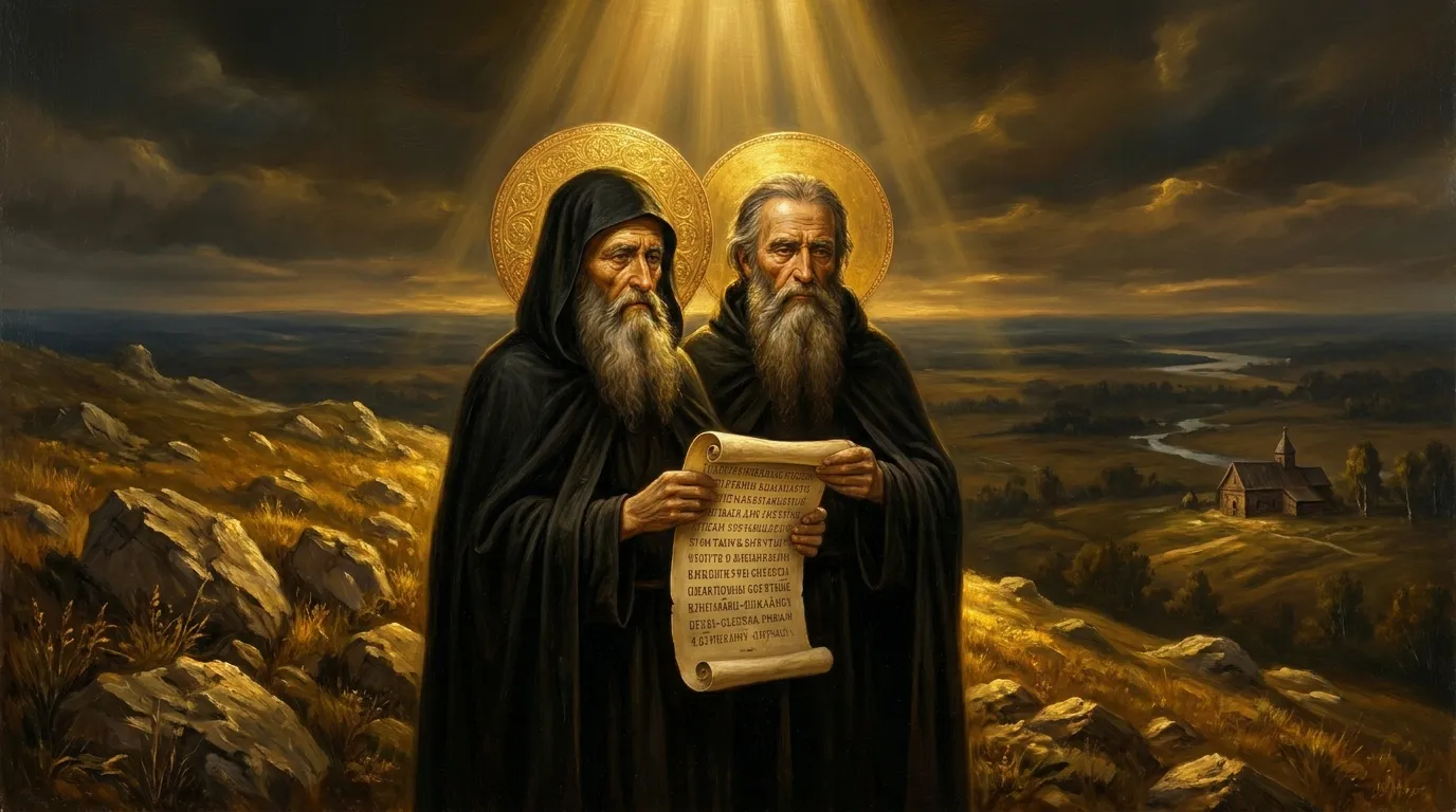 Portrait de saints Cyrille et Méthode, apôtres des Slaves au IXe siècle