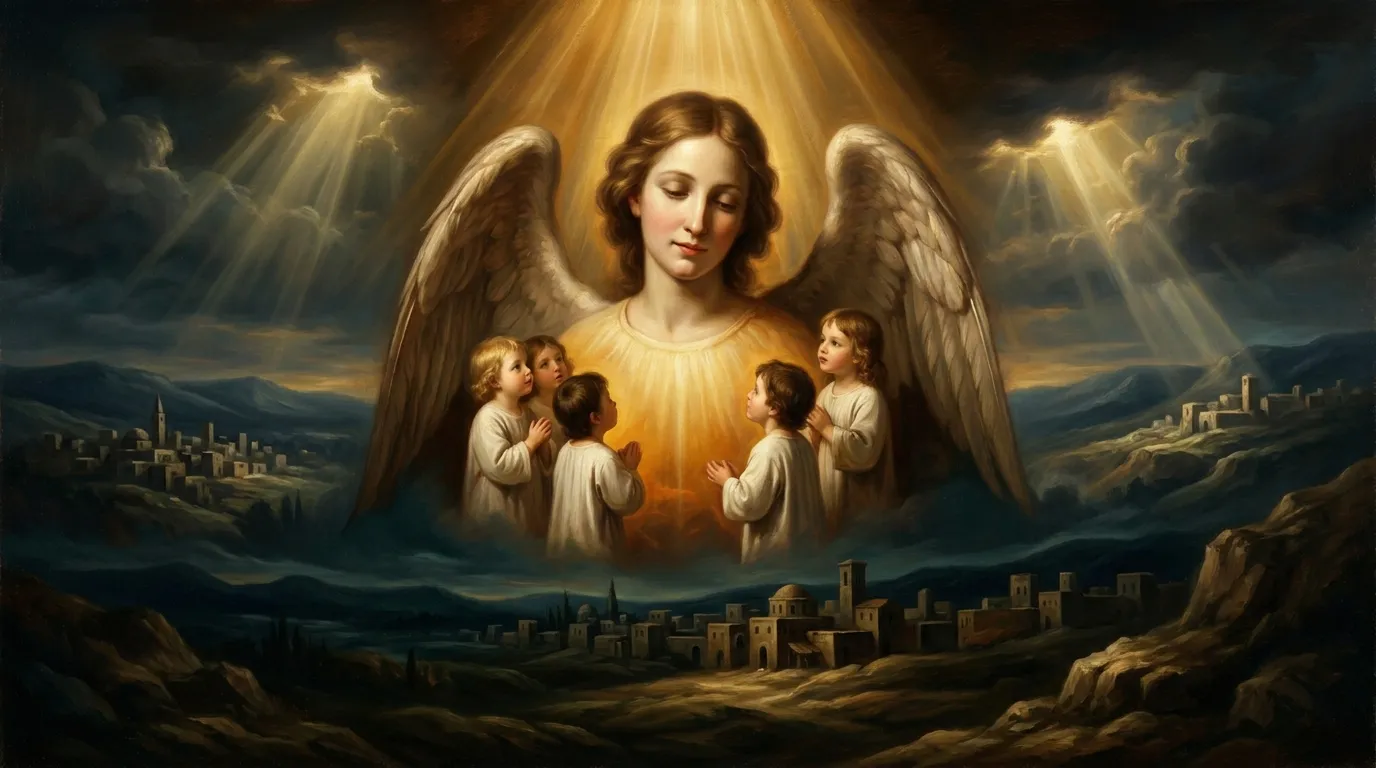 Portrait des saints Innocents, enfants martyrs de Bethléem au Ier siècle