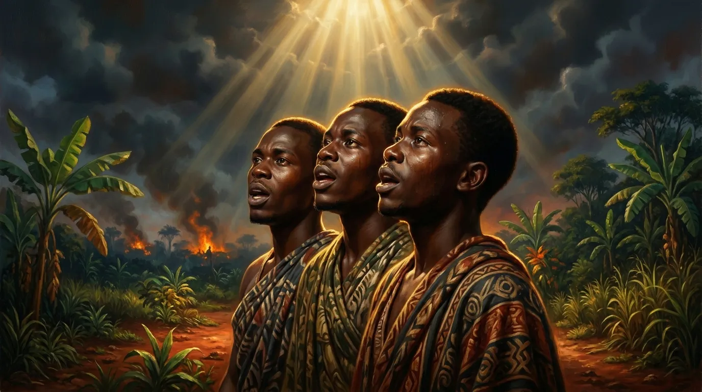 Portrait des saints martyrs de l'Ouganda, jeunes chrétiens brûlés en 1886