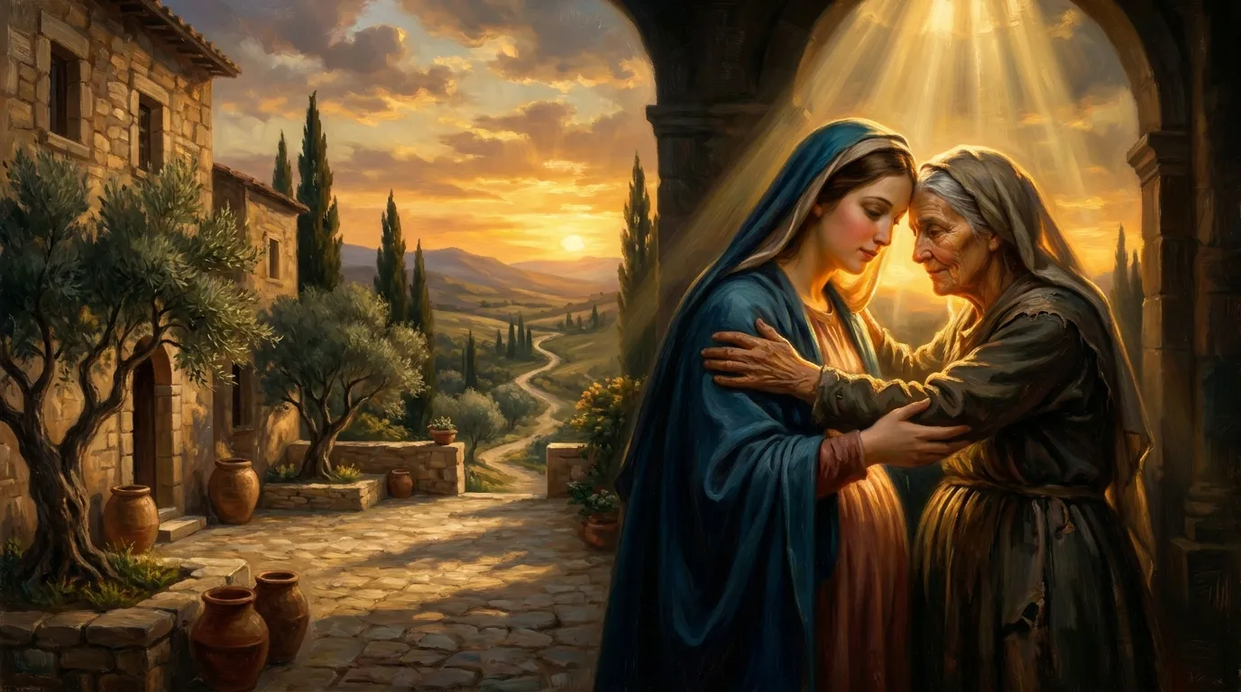 Visitation, 31 mai, Marie rend visite à sa cousine Élisabeth également enceinte